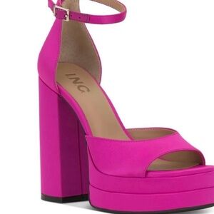 INC International Concepts Fuchsia Ankle Strap Heels